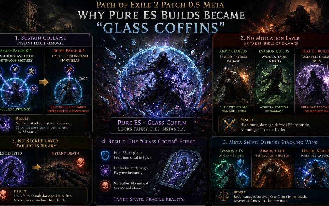 Path of Exile 2 Patch 0.5 Meta: Why Pure ES Builds Became “Glass Coffins”